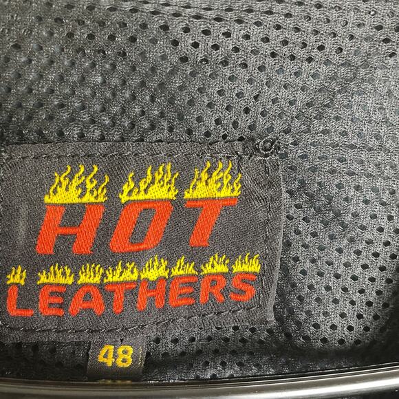 Hot Leathers Leather Vest Mens 48 Black Motorcycle Biker Devil Woman Patch USA - Picture 11 of 11